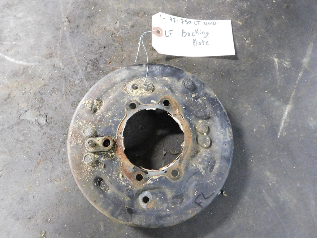 1992 Suzuki LT250 Quadrunner 4x4 Left Front Brake Backing Plate