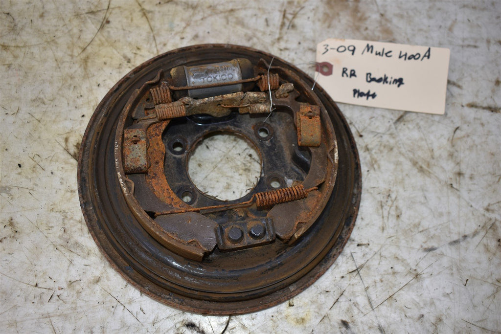 2009 Kawasaki Mule 610 4x4 KAF400A9F Right Rear Brake Backing Plate 41035-0015