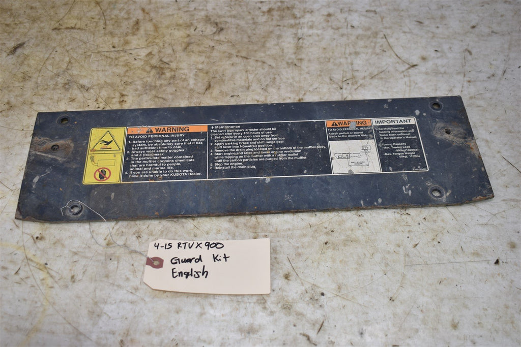 2015 Kubota RTV-X900 Guard Kit -English
