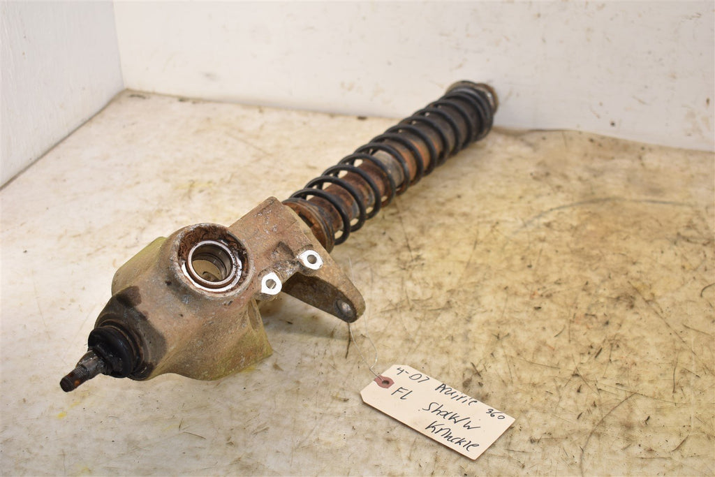 2007 Kawasaki Prairie 360 4x4 Front Left Shock & Knuckle 39186-0043