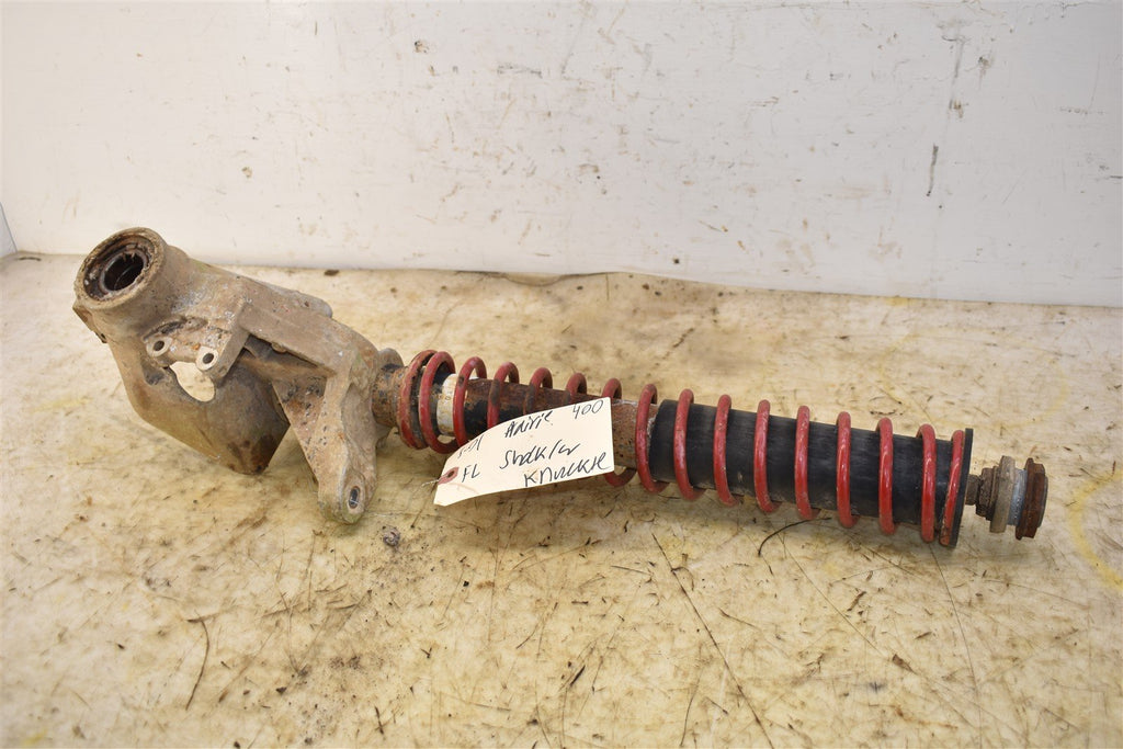 2001 Kawasaki Prairie 400 4x4 Front Left Shock & Knuckle 39186-0008