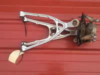2008 Can Am DS450 Front Right Upper & Lower A Arms w/Spindle & Hub Assembly